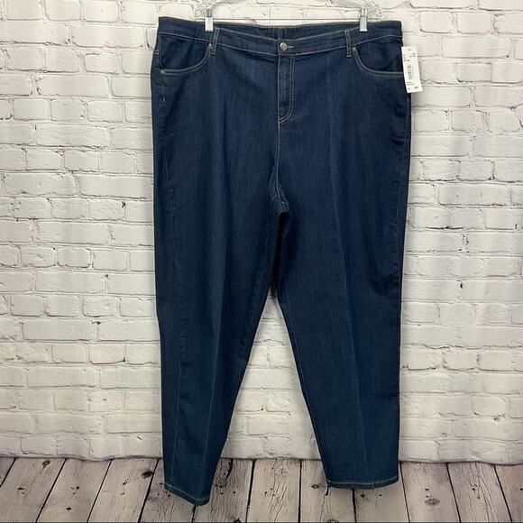 N Touch Denim Jeans Women's Plus Sz 20W Blue Stretch Straight Leg Casual Comfort - Picture 5 of 10